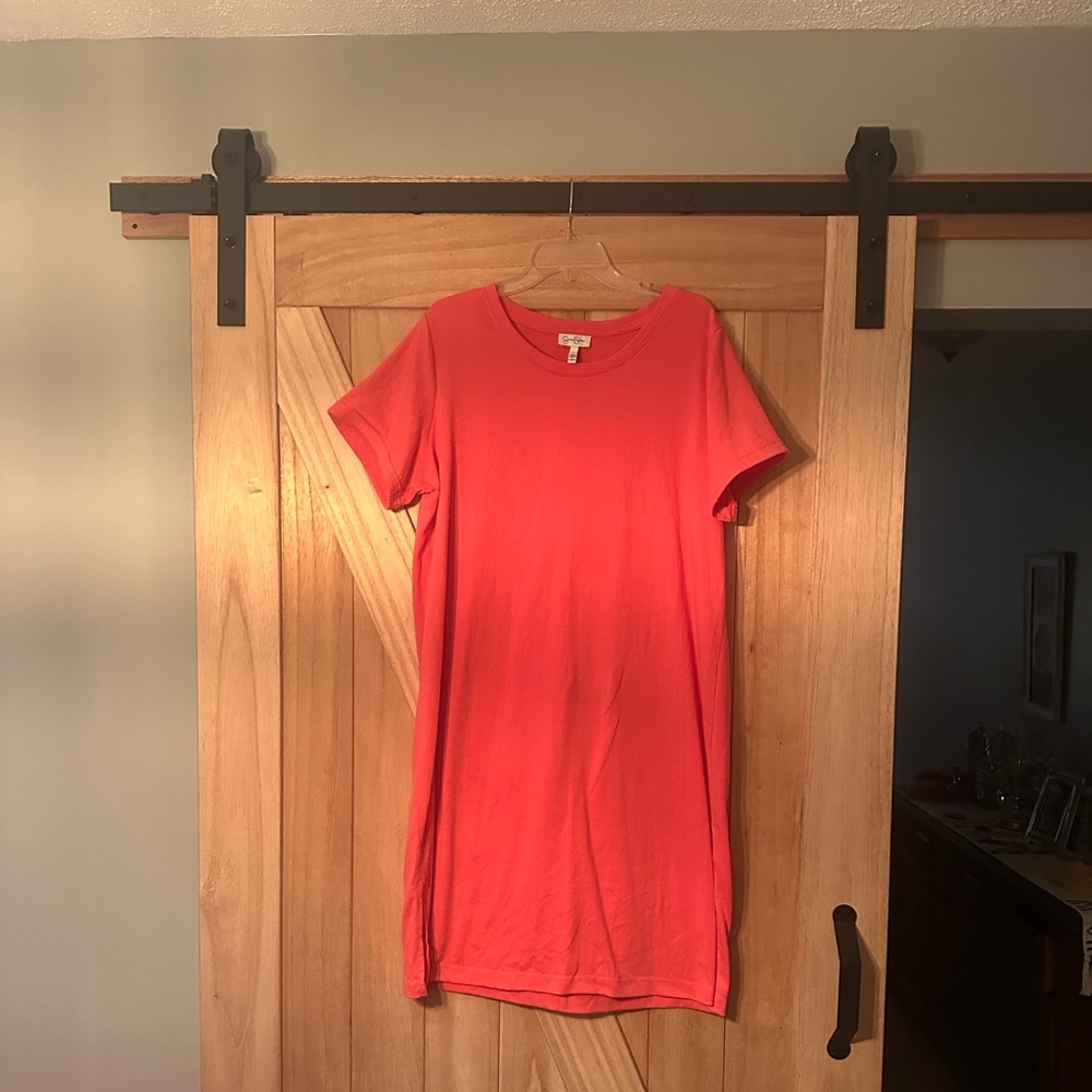 Jessica Simpson Vibrant Coral Short Sleeve T Shirt Dress👗